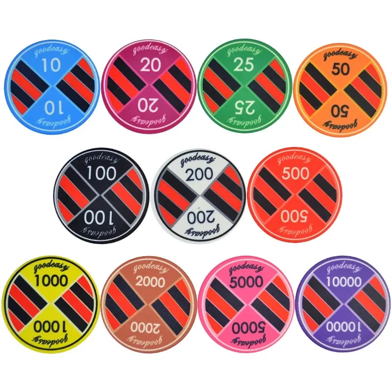 25ks/časť 10g 39x3mm Gamecoin Entertainment Accessories Poker Chips Set Ceramic Texas Poker Chips Professional Casino