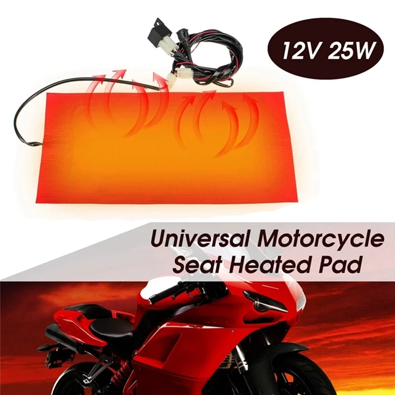 25W 12V Univerzálny motocykel ATV sedadlo vyhrievané vankúše zimné teplé vodotesné podložné podložky podložky podložky