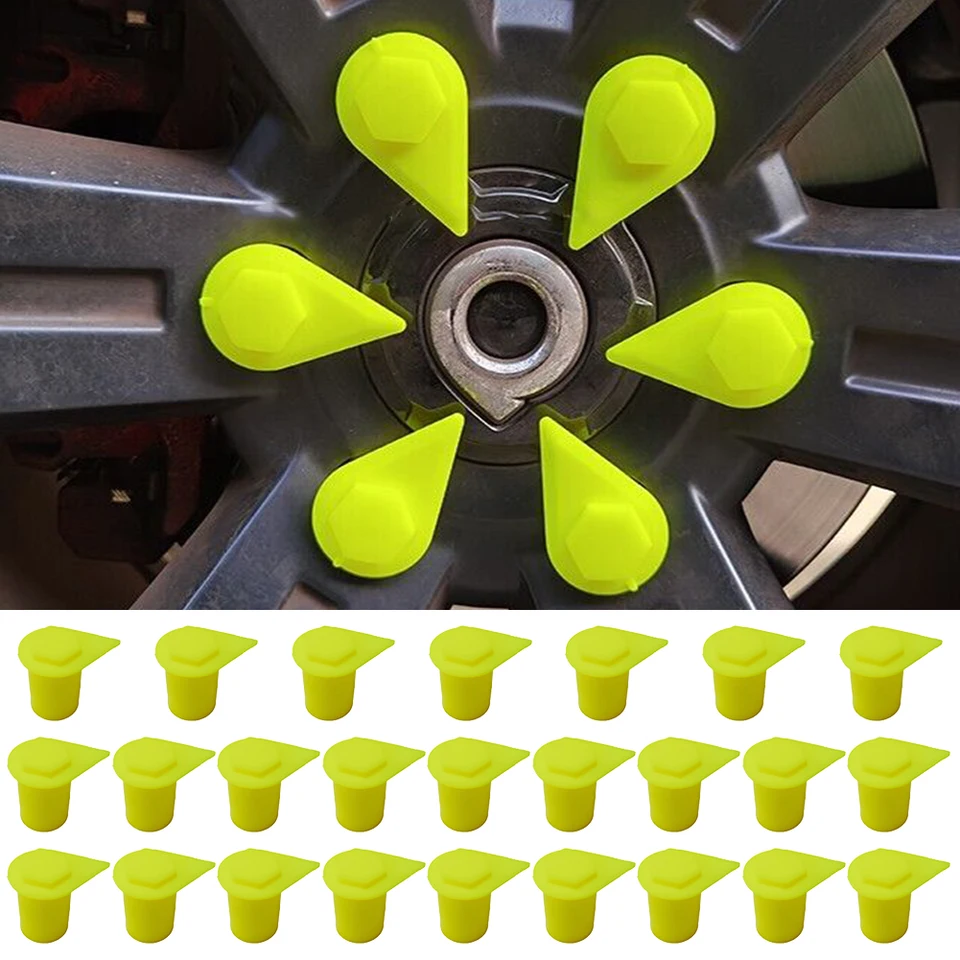 25x 21 mm prachové uzávery s dlhým kolesom Nutkátory matice žltých bezpečnostných indikátorov matice pre mazda bt50 pre Nissan Patrol pre Toyota-Prado