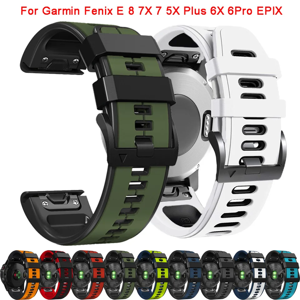 26 22 mm QuickFit Silikone Watch popruh pre garmin inštinkt 2x Solar Watchband Fenix ​​E 8 6x 6Pro 5x 5Plus 7x 7 Epix Gen 2 náramok