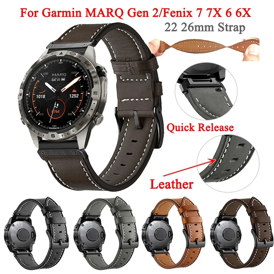26 22 mm QuickFit WatchBand pre Garmin Fenix7x 7 6x Pro 5x Plus PU kožené náramok pre Epix Pro Mk2 Mk1 955 Enduro2 hodinky Strap