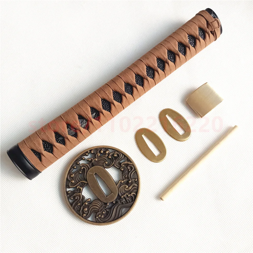 26 cm Tsuka rukoväť zliatiny pätkovej zliatiny Tsuba Handguard Guard Copper Habaki seppa pre skutočné Japonsko