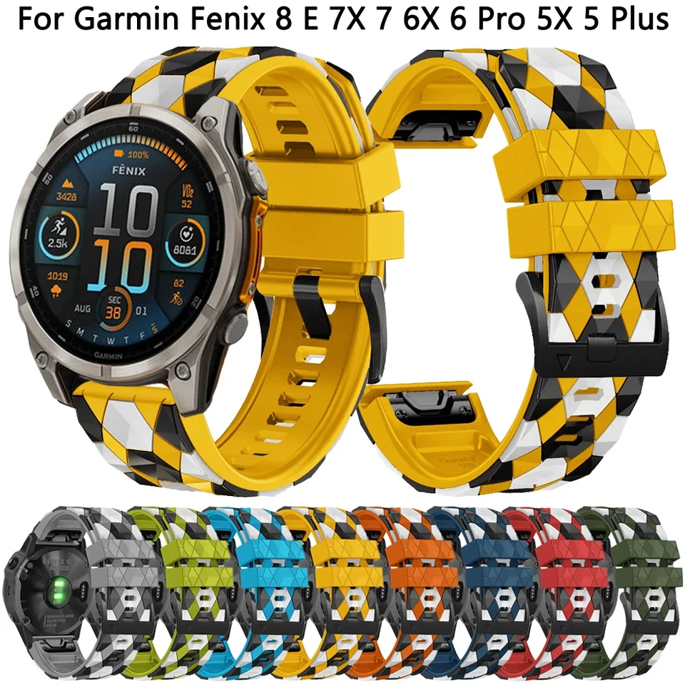 26 mm 22mm Silikónový pás pre Garmin Fenix ​​8 E 7 7x 6 6x Pro 5x 5 plus remienok Enduro 3 Epix Pro Gen 2 47 mm 51 mm 955 Mk2i náramok