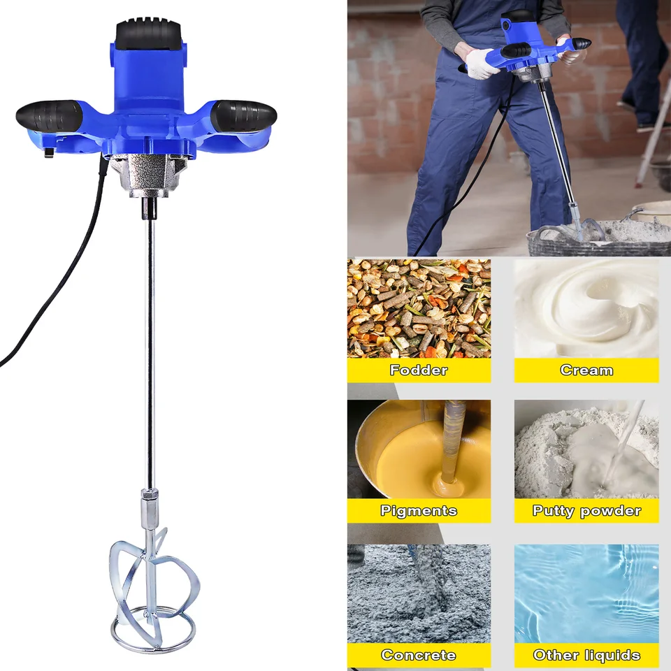 2600W 240V betónový mixérový pádlový mixér, 1700 U/min Elektrický systém energie, miešač s elektrickou energiou, 6 -rýchlostná nastaviteľná zmes s náradím farby