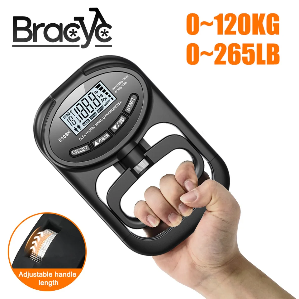 265 libier digitálny ručný dynamometer rukoväte trénera Elektronický tester meraný meracer merateľ USB LCD Screen Screen Sport Home School