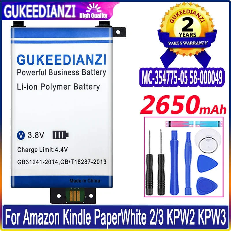 2650MAH GOKEEDIANZI MC-354775-05 58-000049 Vysoko kapacitná batéria pre Amazon Kindle Paperwhite 2/3 KPW3 KPW2 DP75SDI S13-R1