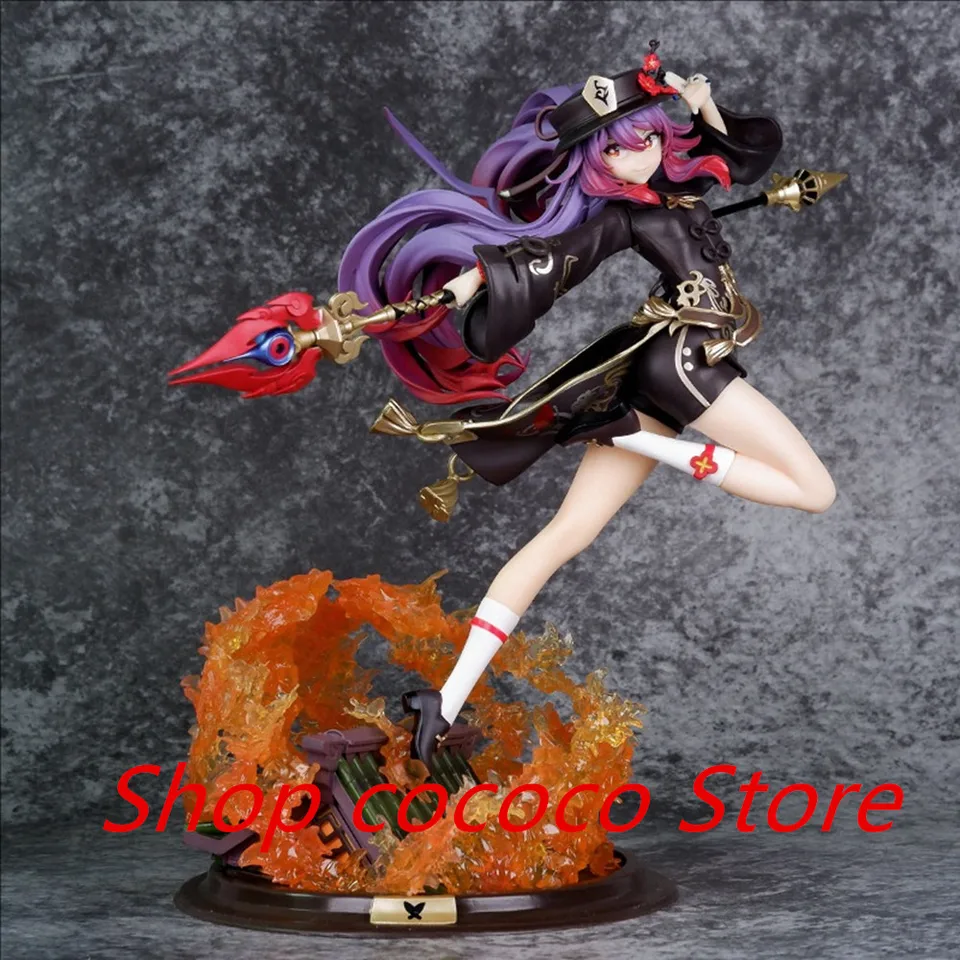 26cm Genshin Impact Hutao GK Anime postava Hu Tao Action Figurine Socha Zberateľná modelová dekorácia bábiky Ozdobenie detských hračiek Darček