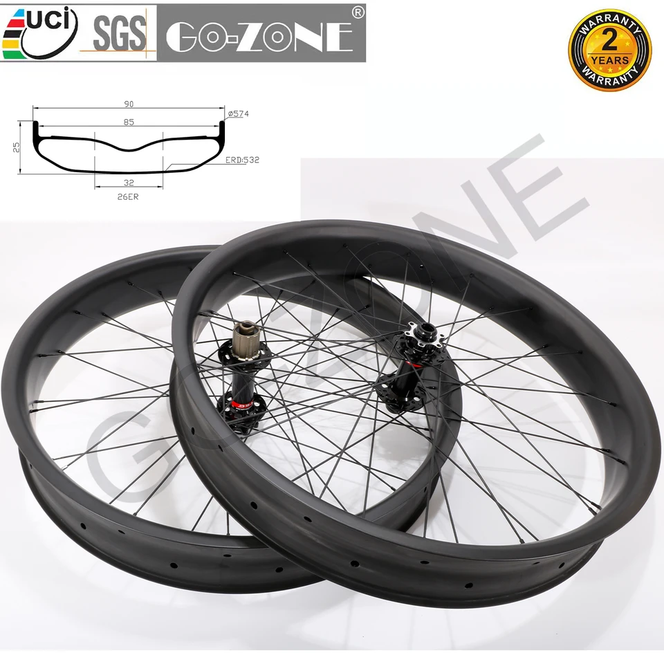 26er kolesá na bicykli s uhlíkovými tukmi 90x25 mm predné 150/135*15 mm zadné 197/90*12 mm 26 