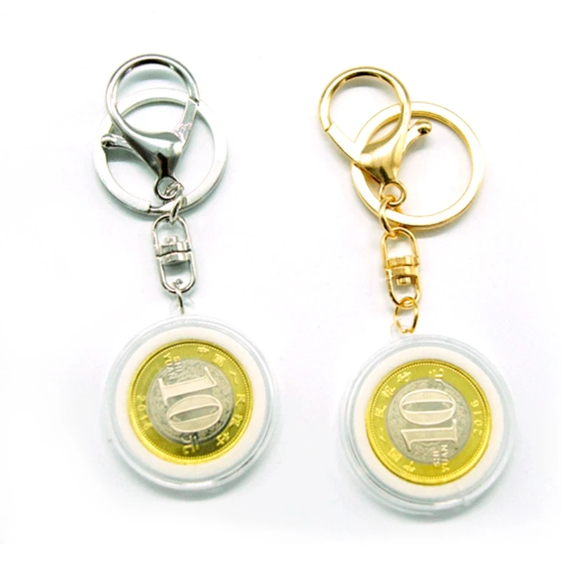 27/30 mm Pamätné držiaky na držiak mincí Keyring Medaillion alebo Collection Collection Souvenír Coin Pendant Keychain Coin Capsule s kľúčovou