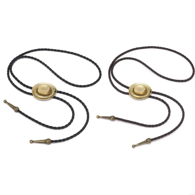 270D pánske vinobranie American Bolo Tie Western Metal 3D Cowboy Hat Opendant Plended Lope Tirlk Golier Kanka na šperky