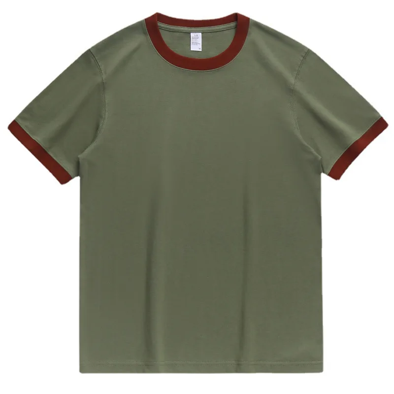 270G bavlna prémiová letná módna módna patchwork Pánske tričko Čínsky trendový pár štýl Solid Simple Simple Casual Basic Blank Male