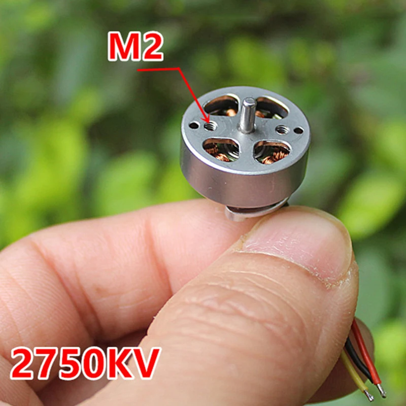 2750 kv Mini 18 mm 3-fázový 2S-3S 7,4 V BLDC Brushless Motor High Speed ​​2m Sheft RC Dron FPV QuadCopter Aircraft Engine