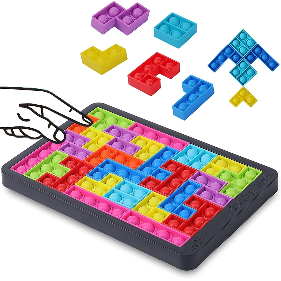 27ks Jigsaw Rusko Puzzle Block Pop Finger Hračky Anti-Stres Popet Push Bubble Sensory Toy Puzzle Board Vzdelávacia hračka pre dieťa