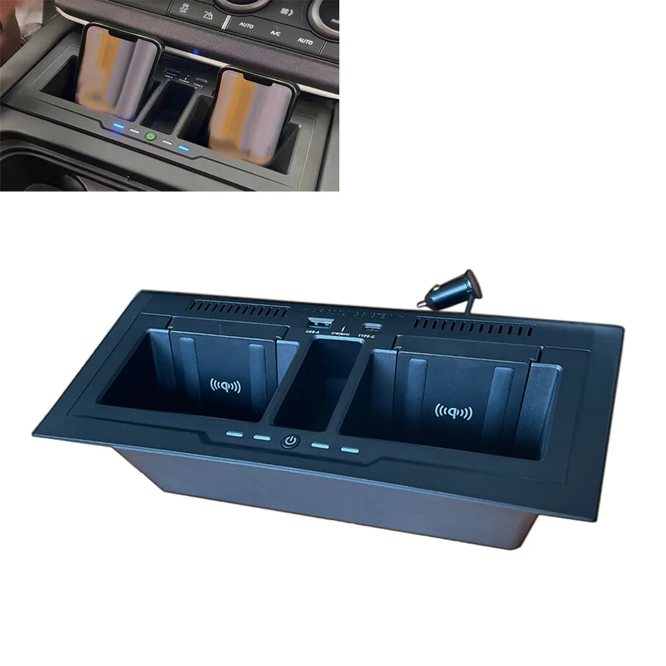 27W 1,5A CAR Wireless Fast Charger Tray Pad pre Land Rover pre obrancu 90 110 2020-2023 pre bezdrôtové nabíjacie telefóny