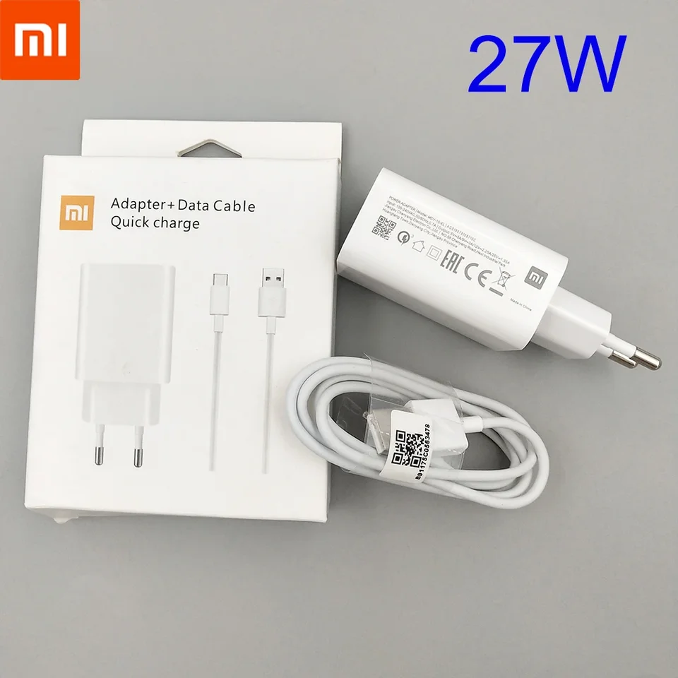 27W Xiaomi USB Turbo Charger Eu Plug Adapter Typ C Rýchle nabíjacie kábel pre MI 10 10T Pro 9 9T CC9 Redmi K30S Poznámka 9 POCO X3 M3