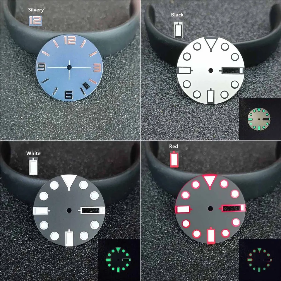 28,5 mm hodinky Dial Kalendar Watch Dial Green Luminoum Dial pre NH36 Quartz Pohyb hodinky Modifikačné diely