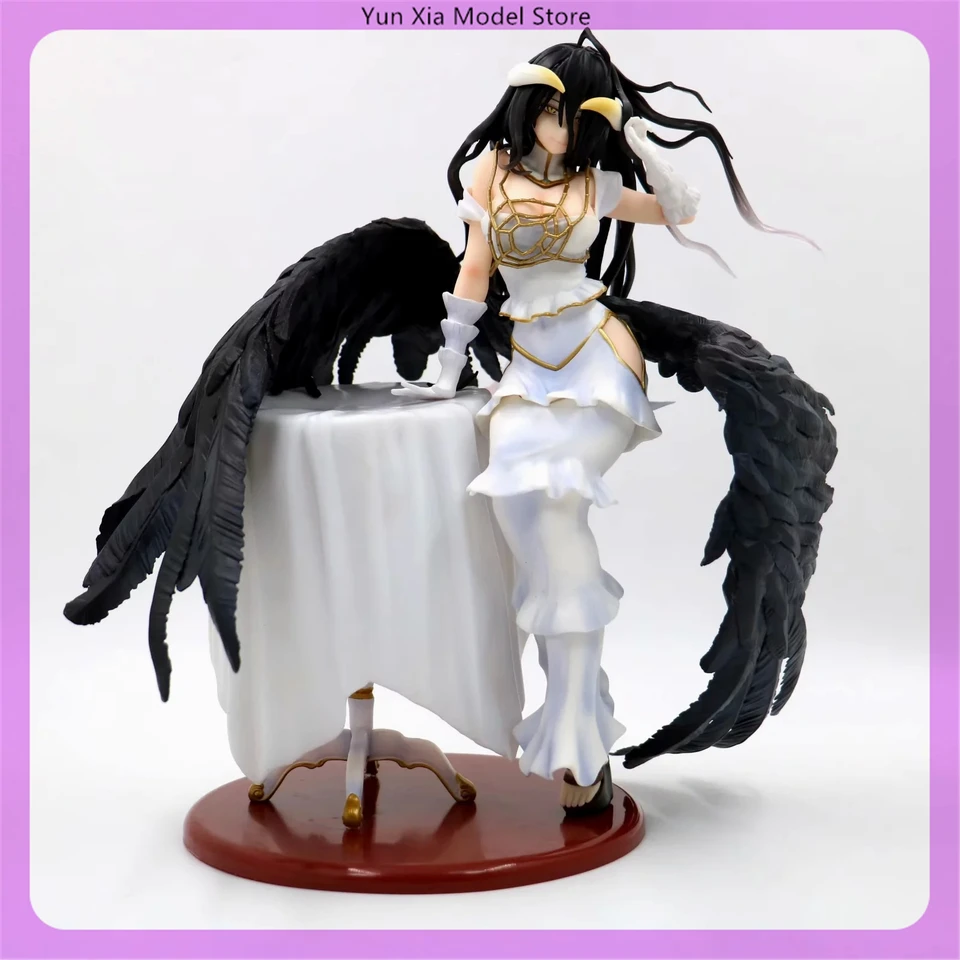 28 cm Overlord Albedo opieral sa o tabuľku anime dievčenská postava Model socha chlapci zbierka dekorácie dekorácie ozdoby hračky