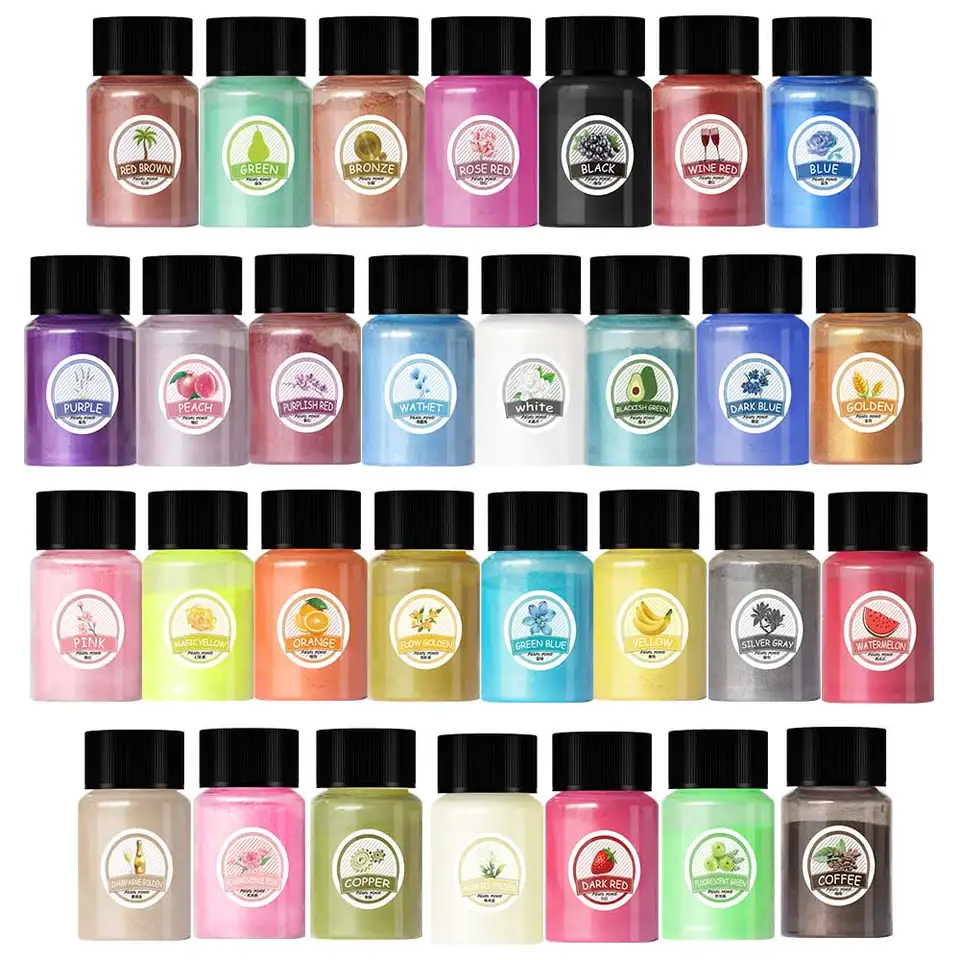 28 Farba 10G MICA Prášok Epoxidová živica farbivo perlové živice pigment DIY Epoxidová živicia pleseň Sviečky Crafty Materiál pre výrobu šperkov