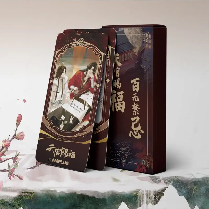 28 kariet/box anime neba Oficiálne požehnanie Tarot Card Tian Guan Ci Fu Xie Lian Hua Cheng Zhromaždenie Card Cards Darček