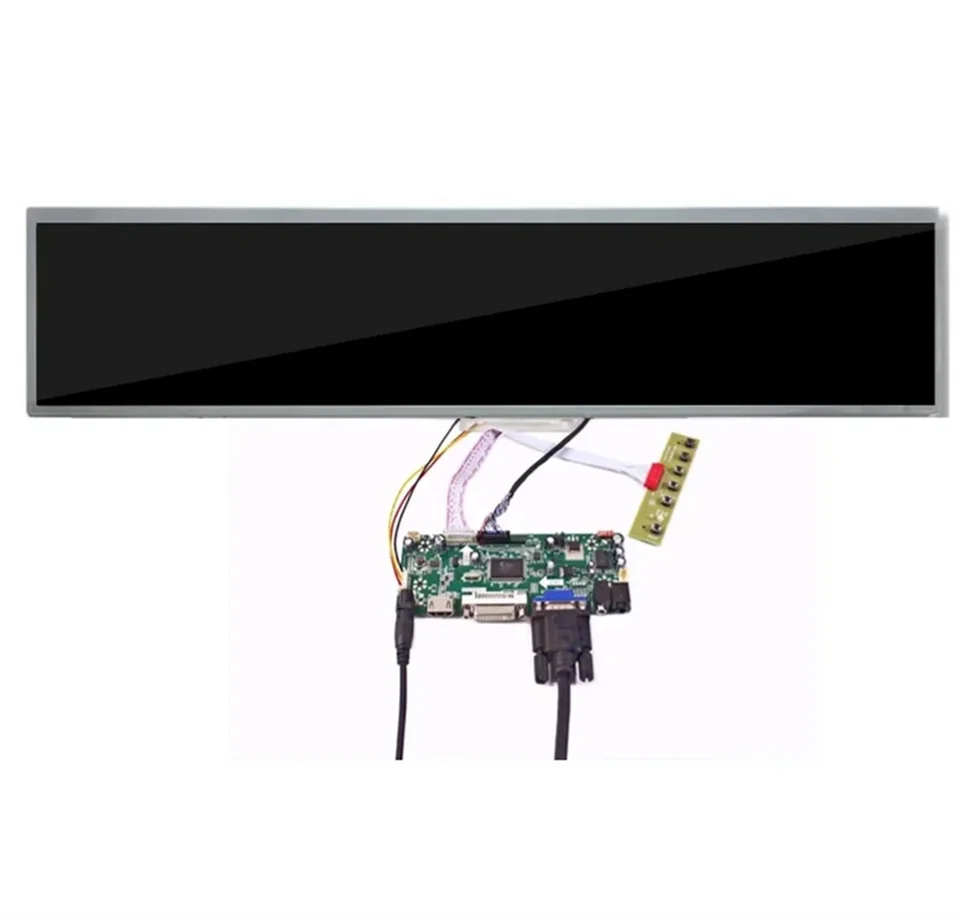 28 palcová natiahnutá tyč LCD Screen Digitálna reklama IPS displej 800NIT Arcade Build 1920*360 SD Card Slot Driver Board