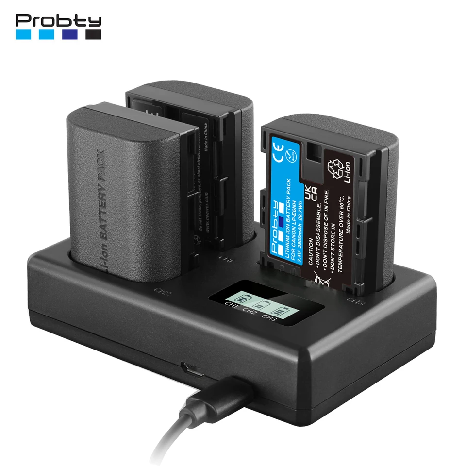 2800MAH LP-E6NH LP-E6N LP-E6 batéria W Triple slot USB nabíjačka pre Canon EOS R5 R6 60D 70D 80D 90D 5D IV 5DS R 7D Značka