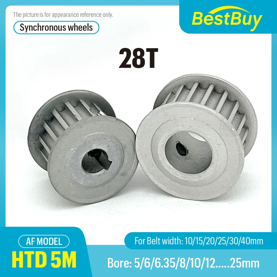 28teeth Htd 5m AF Typ Časová kladka Pitch 5 mm otvor 5-25 mm pre 10/15/20/20/30/40 mm šírku šírky používaného v lineárnej kladke 5GT