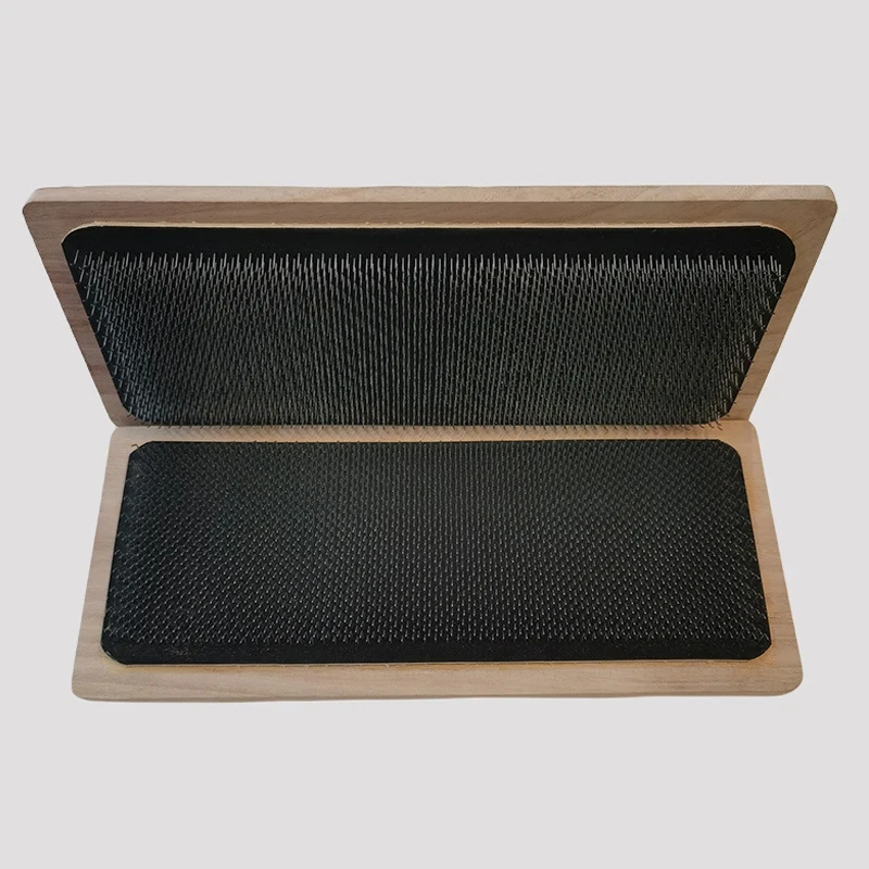 28x12cm Drevené kreslenie rohoží držiak na vlasy Hackle Hackle pre parochňu pomocou kresliacej karty so zakrivenou ihlou