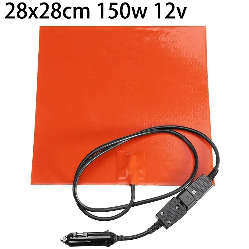 28x28cm 12v 150 W silikónové vykurovacie podložky Rat Rat Stručný ohrievač na dodávku potravín Taška na zahrievanie príslušenstva