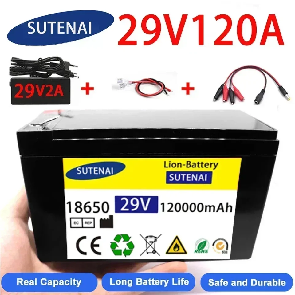 29V 120a Li Ion 18650 Elektrické vozidlo batérie lítium batérie 24V- 29V 35AH 120AH vstavané BMS 30A High Pročatiny
