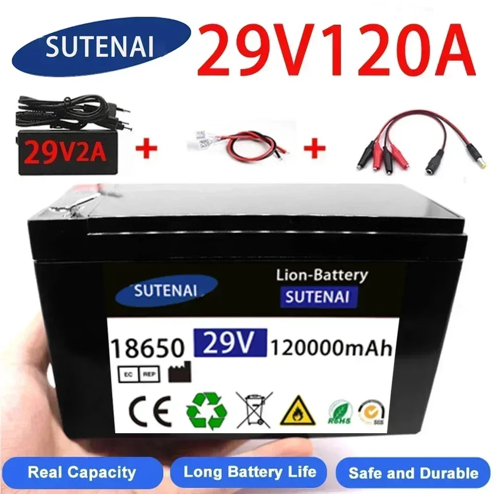 29V 120a Li Ion 18650 Elektrické vozidlo batérie lítium batérie 24V- 29V 35AH 120AH vstavané BMS 30A High Pročatiny