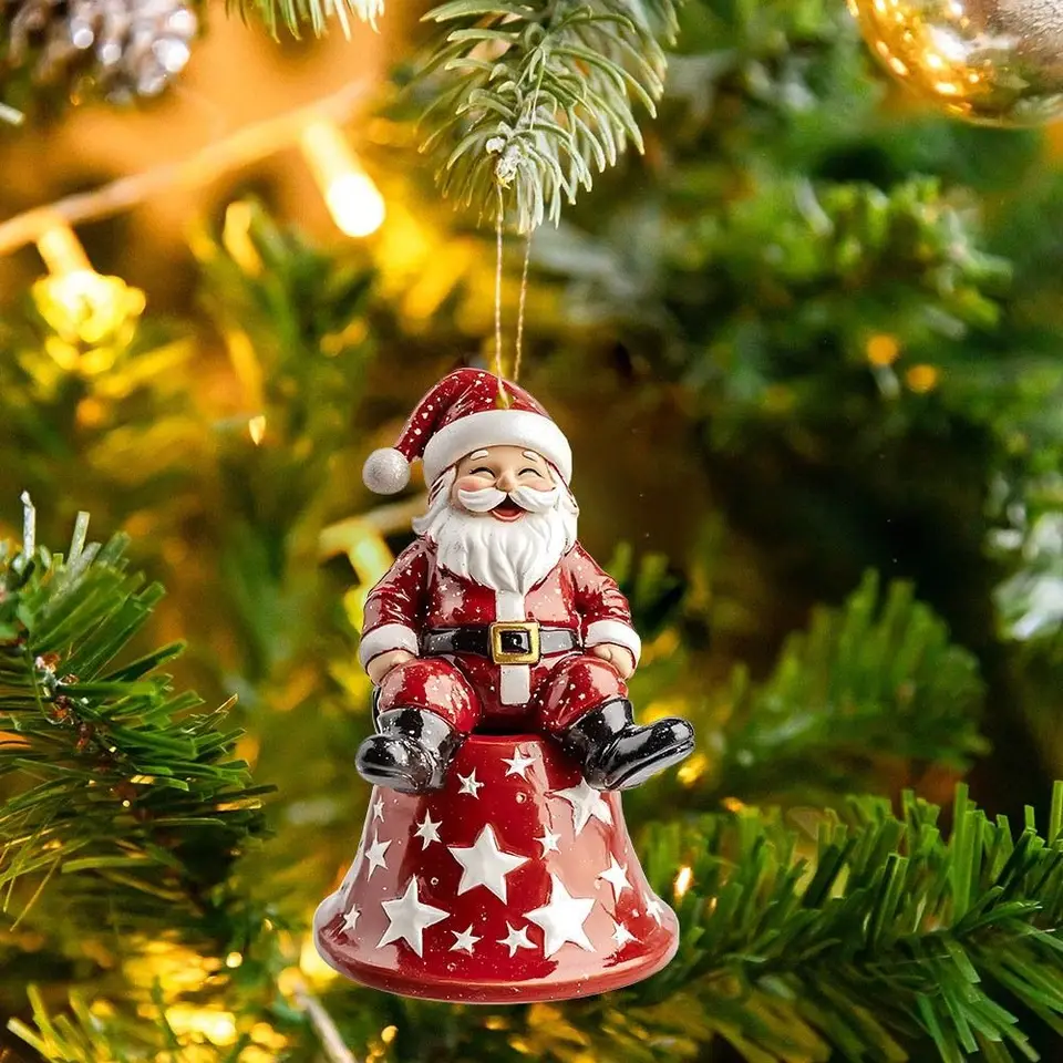 2D lietadlo vianočný stromček prívesok akryl Santa Claus/Snowman/Elk Vianočné dekorácie maľované karikatúra vianočná ozdoba kancelária