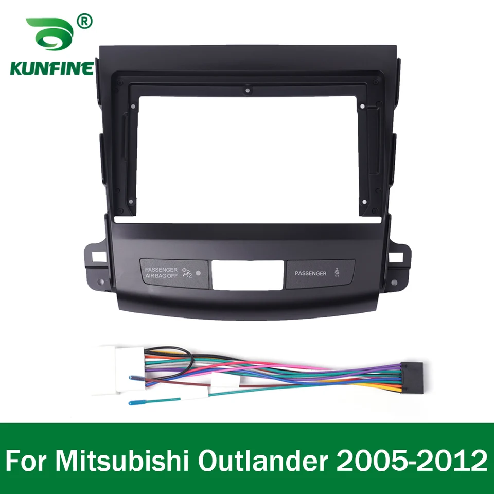 2DIN 9-palcový Android Radio Fascia Frame Adapter pre Mitsubishi Outlander 2005-2012 Audio Stereo Dash Fitting Rám