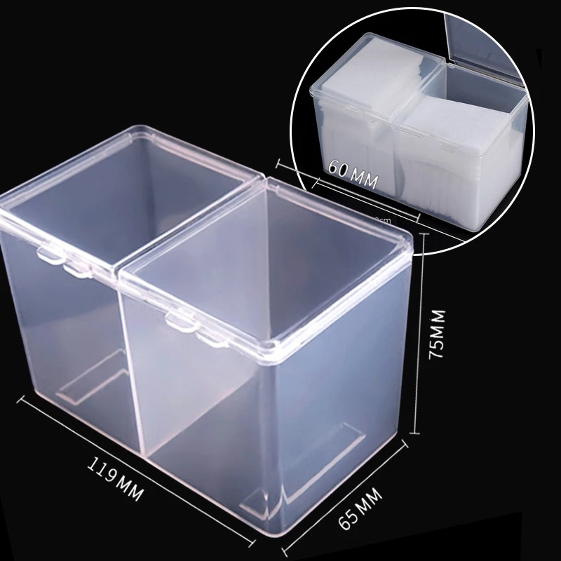 2gridy čistenie bavlnené číry kontajner organizátor nechtov 7.5*7*12 cm čistiaci vatonový box Profesionálny odstraňovač Clean Cotton Pad Box