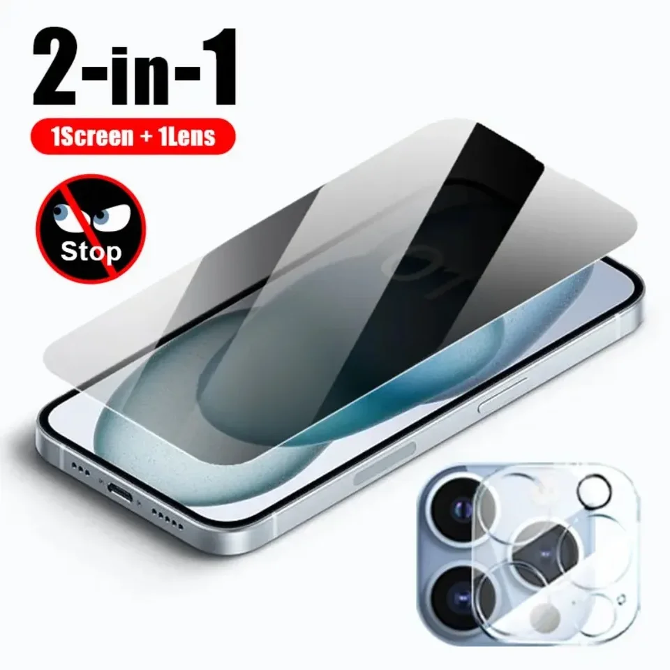 2in 1 Smartfón so skleneným telefónom pre súkromie pre iPhone 15/14 Plus/13/12 Mini/11 Pro Max