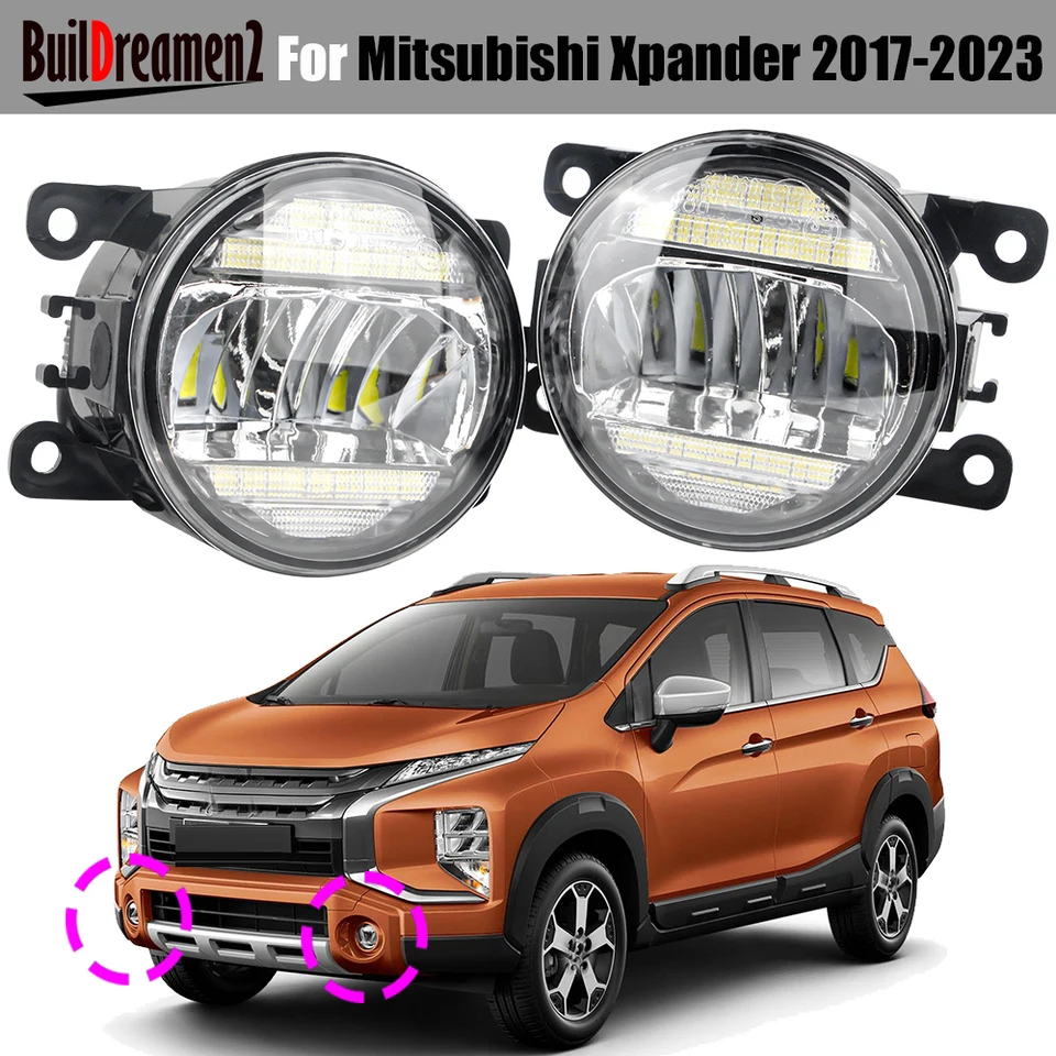 2in1 Dizajn LED hmlové svetlo DRL pre Mitsubishi Xpander 2017-2023 30W 4000 lm predný nárazník automobilu Hmlová hmla Hmla H11 2 kusy