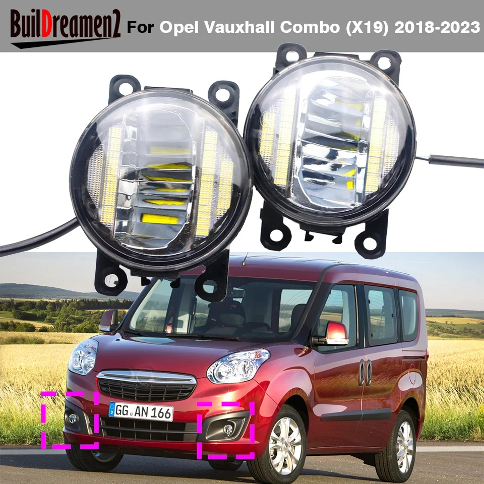 2in1 dizajnérske auto LED hmlové svetlo s denným svetlom DRL príslušenstvo 30W H11 pre Vauxhall Opel Combo X19 2018 2019 2020 2021 2022 2023