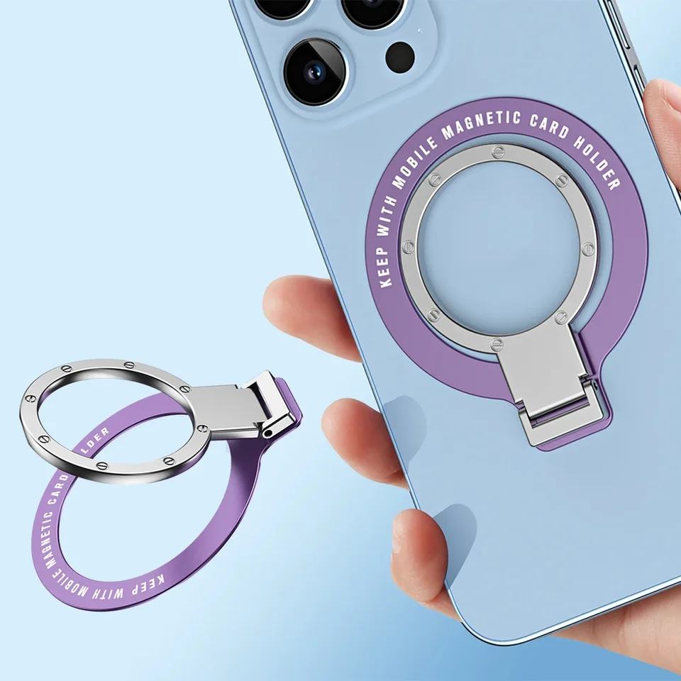 2in1 Magsafe mobilný telefón držiak prsteňa prsteňa 360 ° rotácia skladací stolný stojan pre iPhone15 14 Xiaomi Samsung Universal