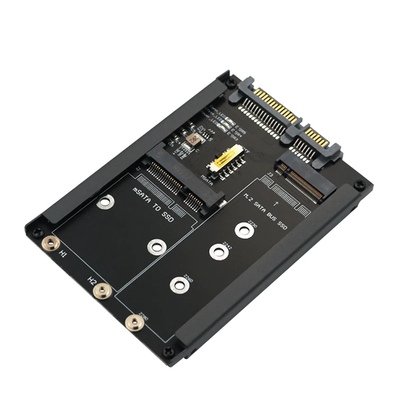 2in1 msata + b kľúč/b + m kľúč M.2 SSD až 2,5 SATA Adapter Card s zásuvkou krytu pre M2 NGFF SATA3 2230 2242 2260 2280 Trvalá