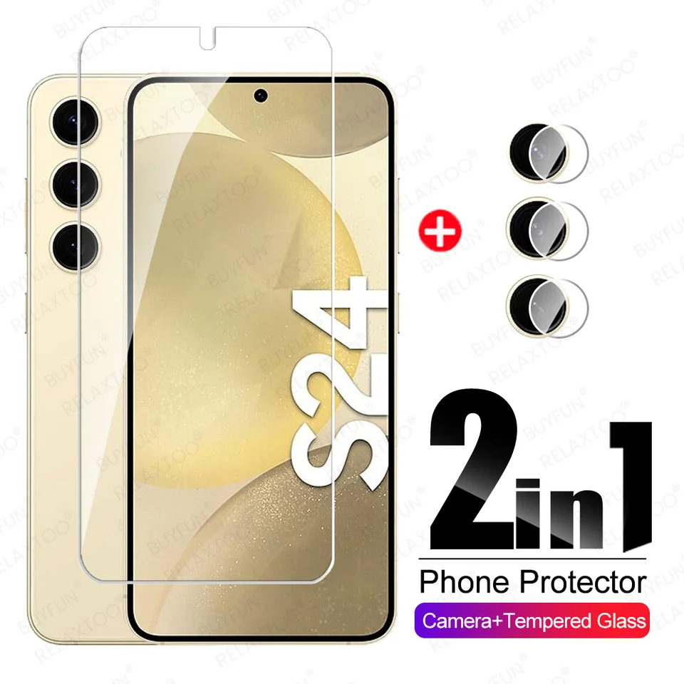 2in1 ochranné sklo pre Samsung Galaxy S24 5G kamera temperované sklo Samsungs24 Ultra S24ultra S 24 Plus Chráni