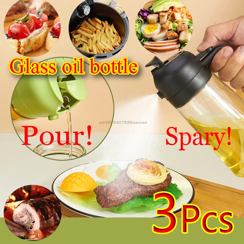 2in1 olejový sprej na fľašu Glass Sprej na olej Olive Olive Oil DispenSer 500 ml