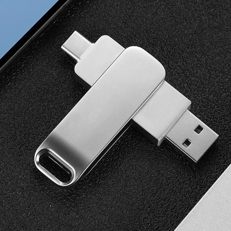 2in1 U disk 128 GB 64 GB 32 GB USB2.0 Type-C Interface Smartphone Počítačový prenos prenosný prenosný USB Pamäťový pero kovový kovový kov