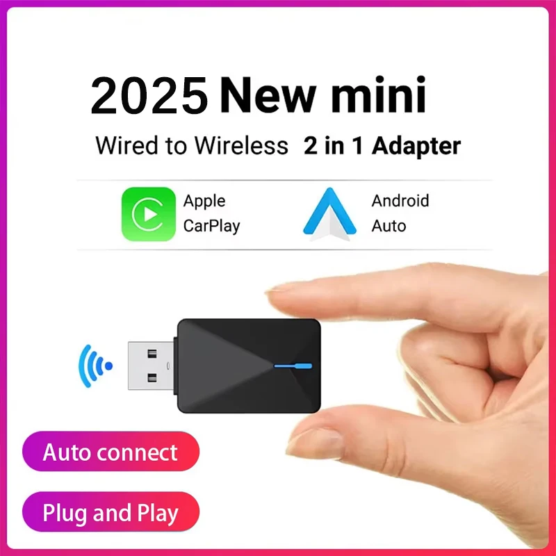 2in1 zapojený do bezdrôtového CarPlay a Android Auto Mini CarPlay Box 5GHZ WiFi5 Plug and Play Bluetooth WiFi Connect