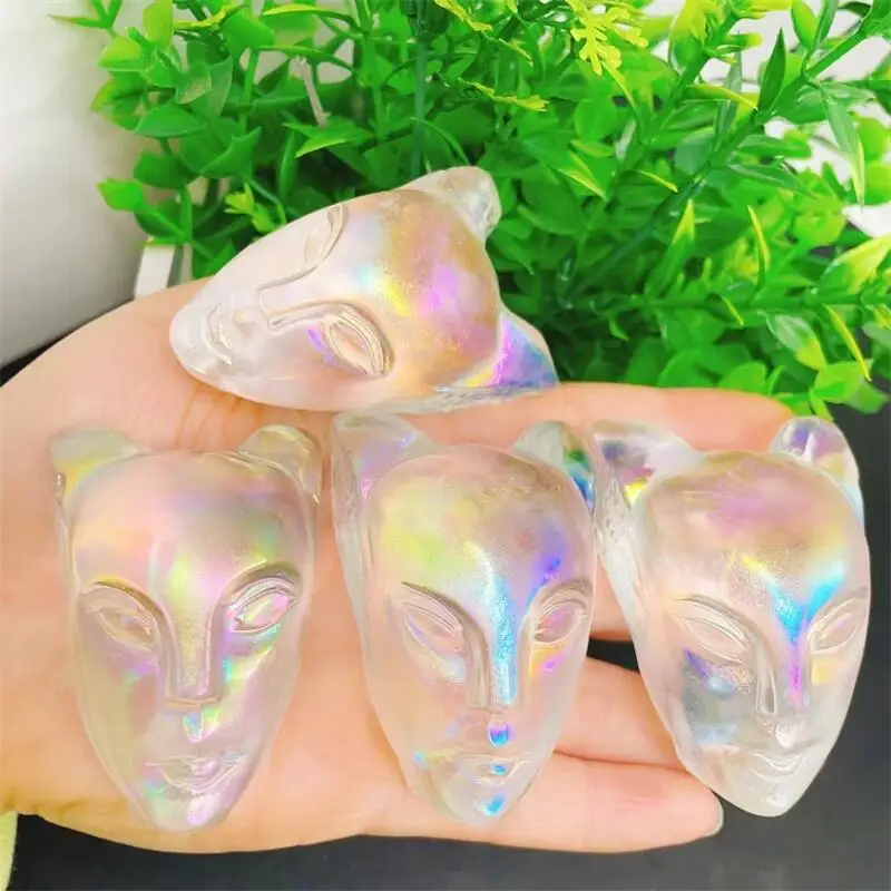 2inch Natural Aura Quartz Alien Skull Quartz Crystal, liečivá móda, domáca dekorácia, šťastný darček 1pc