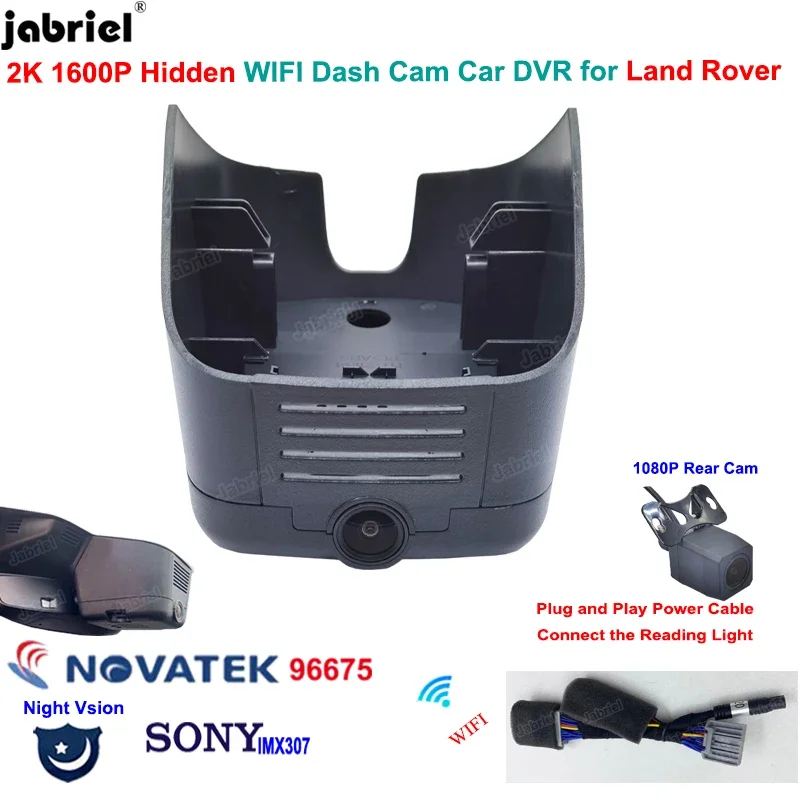 2K 1600p WiFi Car DVR DVR Dash Camera Fotoaparát 24h Dual šošovky Video rekordér Dashcam pre Land Rover Discovery Sport 2020 2021 2022 2023