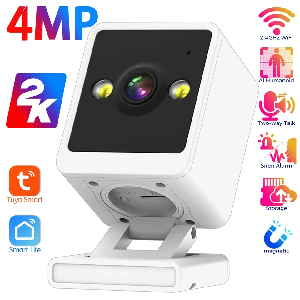 2K Mini Home Security Camera Small Indoor WiFi Camera 4MP Tiny Nanny Camera Night Vision Dvojcestný zvukový sledovací fotoaparát TUYA