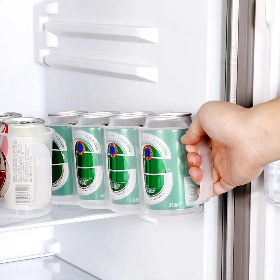 2ks 4 mriežkové pivné úložné boxy pivo Can Storage Basket Nápliek Can Organizátor stojan na chladničku Držitie fľaše pre fľašu pre kuchynskú skrinku