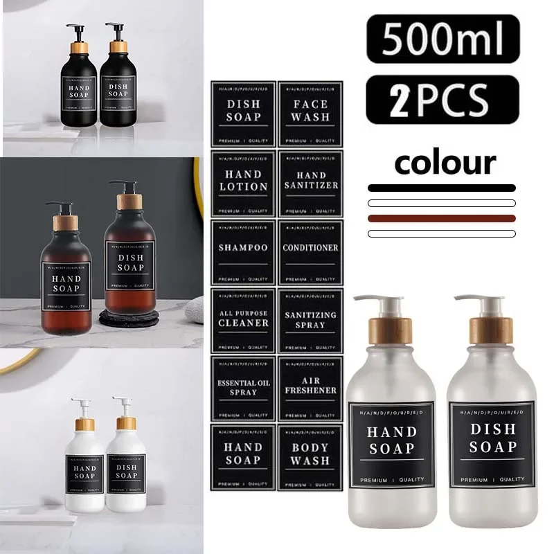 2ks 500 ml Prenosný mydlový dávkovač šampónový sprchový gél Fľaše doplňujúca kvapalina Skladovací nádoba Kúpeľňa Kúpeľňa Kúpeľňa