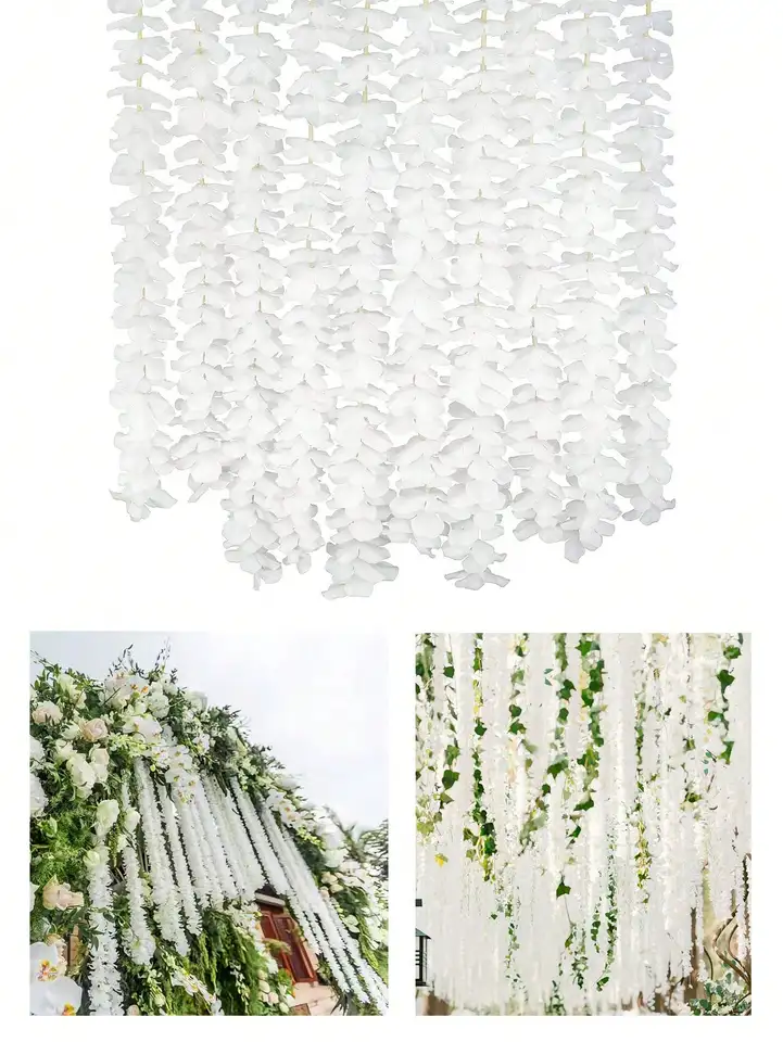 2ks-armtificia kvety Hydrangea rastliny viniča čerešňový kvet Rattan