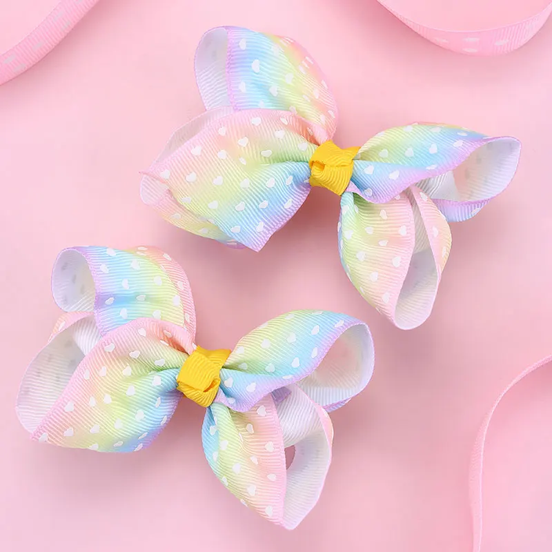 2ks Candy Candy Cawn Bow Spory Boutique Ribbon Bowknot Hairpins Valentínsky deň kadernice hlavy