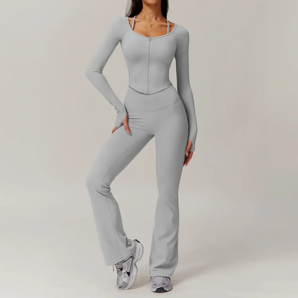 2ks dámske tracksuits jogy set workout Sportswear telocvičňa odev fitness s dlhým rukávom podprsenka Plodina najvyššie legíny s vysokým pásom Športové obleky